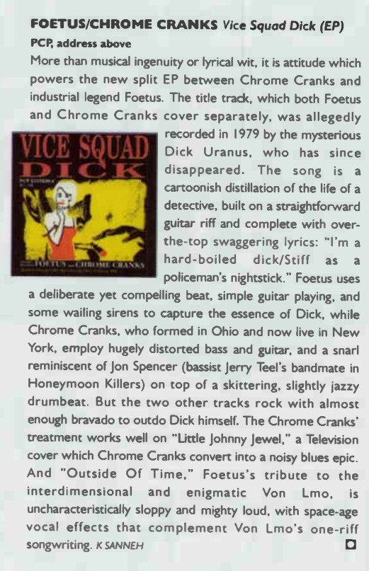 Vice Squad Dick - Foetus - review